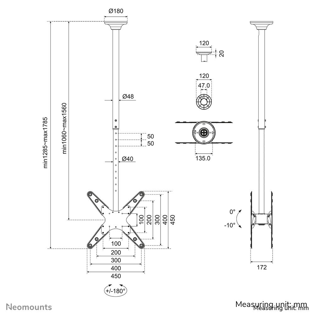 Neomounts by Newstar TV/Monitor Deckenhalterung